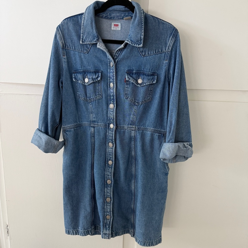 Levi’s FLYNN WESTERN DRESS
 Blue Denim - Picture 5 of 7